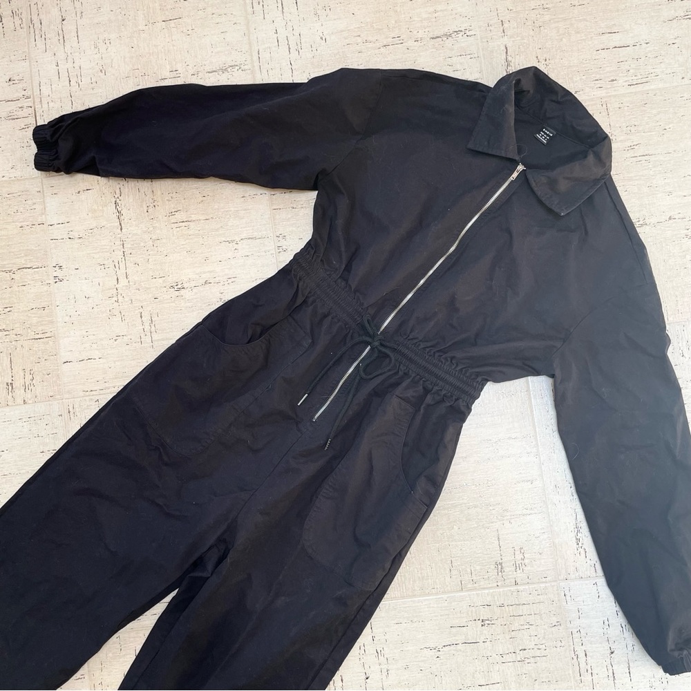 Indie Black Military Flight Suit Zipper Cotton Parachute Jumpsuit Coveralls 6 M - Picture 7 of 9